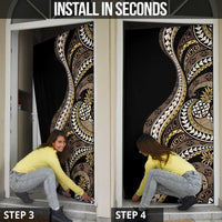 Hawaii Pineapple Brown Tribal Pattern Door Cover - Polynesian Pride