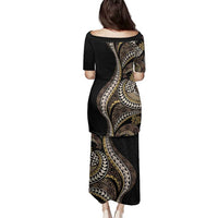Hawaii Pineapple Brown Tribal Pattern Family Matching Puletasi and Hawaiian Shirt LT01 - Polynesian Pride