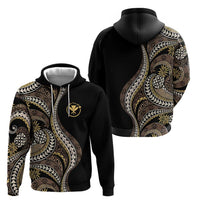 Hawaii Pineapple Brown Tribal Pattern Hoodie - Polynesian Pride
