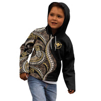 Hawaii Pineapple Brown Tribal Pattern Kid Hoodie - Polynesian Pride