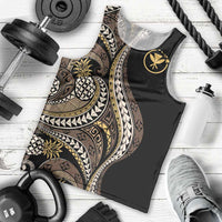 Hawaii Pineapple Brown Tribal Pattern Men Tank Top - Polynesian Pride