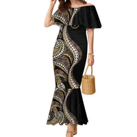 Hawaii Pineapple Brown Tribal Pattern Mermaid Dress - Polynesian Pride
