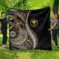 Hawaii Pineapple Brown Tribal Pattern Quilt - Polynesian Pride