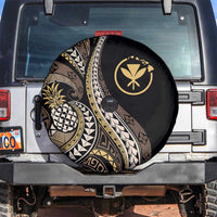 Hawaii Pineapple Brown Tribal Pattern Spare Tire Cover - Polynesian Pride