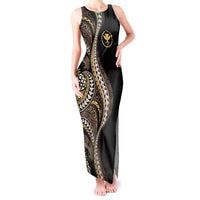 Hawaii Pineapple Brown Tribal Pattern Tank Maxi Dress - Polynesian Pride