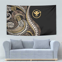Hawaii Pineapple Brown Tribal Pattern Tapestry - Polynesian Pride