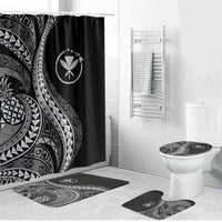 Hawaii Pineapple Gray Scale Tribal Pattern Bathroom Set - Polynesian Pride
