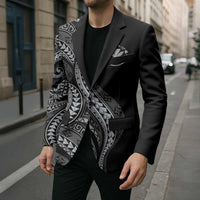 Hawaii Pineapple Gray Scale Tribal Pattern Blazer LT01 - Polynesian Pride