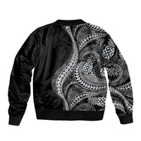Hawaii Pineapple Gray Scale Tribal Pattern Bomber Jacket LT01 - Polynesian Pride