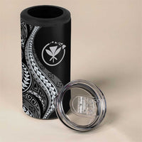 Hawaii Pineapple Gray Scale Tribal Pattern 4 in 1 Can Cooler Tumbler - Polynesian Pride