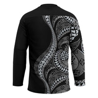 Hawaii Pineapple Gray Scale Tribal Pattern Hockey Jersey LT01 - Polynesian Pride