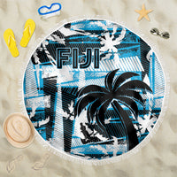 Fijian Rugby Beach Blanket Grunge Palm Stylized