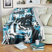 Fijian Rugby Blanket Grunge Palm Stylized