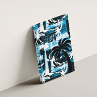 Fijian Rugby Canvas Wall Art Grunge Palm Stylized