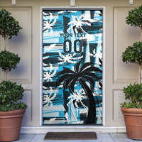 Custom Fijian Rugby Door Cover Grunge Palm Stylized