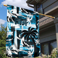 Fijian Rugby Garden Flag Grunge Palm Stylized