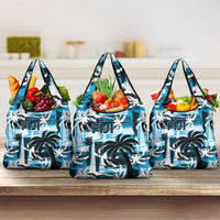 Fijian Rugby Grocery Bag Grunge Palm Stylized