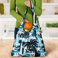 Fijian Rugby Grocery Bag Grunge Palm Stylized