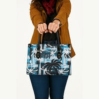 Fijian Rugby Leather Bag Grunge Palm Stylized