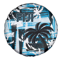 Fijian Rugby Spare Tire Cover Grunge Palm Stylized