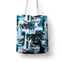 Fijian Rugby Tote Bag Grunge Palm Stylized