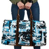 Fijian Rugby Travel Bag Grunge Palm Stylized