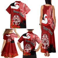 New Zealand ANZAC Waitangi Day Family Matching Tank Maxi Dress and Hawaiian Shirt Lest We Forget Soldier Tiki Maori Style LT03 - Polynesian Pride