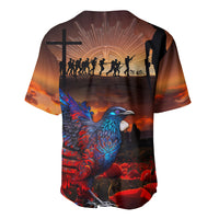 New Zealand Tui Bird Soldier ANZAC Baseball Jersey Lest We Forget LT03