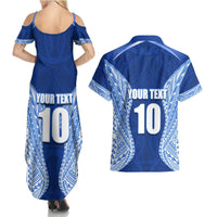 Custom Manu Samoa Rugby Couples Matching Summer Maxi Dress and Hawaiian Shirt Polynesian Tattoo LT03 - Polynesian Pride