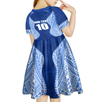 Custom Manu Samoa Rugby Kid Short Sleeve Dress Polynesian Tattoo LT03 - Polynesian Pride
