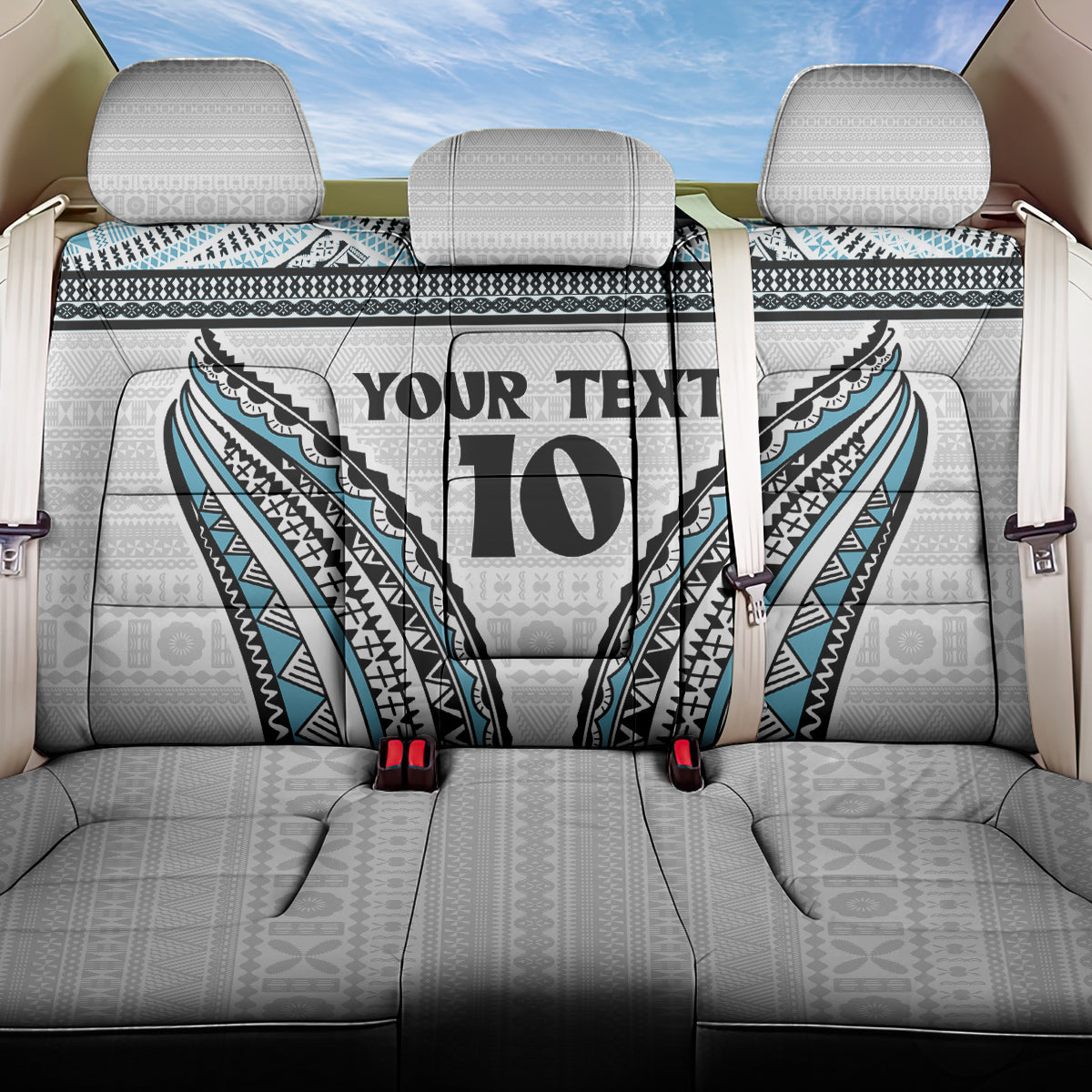 Custom Flying Fijians Rugby Back Car Seat Cover Tapa Tribal Cloth