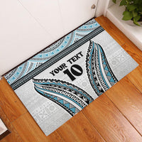 Custom Flying Fijians Rugby Rubber Doormat Tapa Tribal Cloth