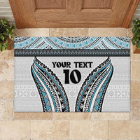 Custom Flying Fijians Rugby Rubber Doormat Tapa Tribal Cloth