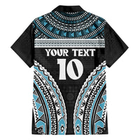 Custom Flying Fijians Rugby Family Matching Off Shoulder Maxi Dress and Hawaiian Shirt Tapa Tribal Cloth Black Color LT03 - Polynesian Pride