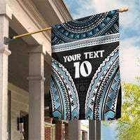 Custom Flying Fijians Rugby Garden Flag Tapa Tribal Cloth Black Color