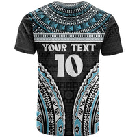 Custom Flying Fijians Rugby T Shirt Tapa Tribal Cloth Black Color LT03 - Polynesian Pride