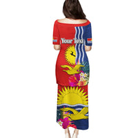Kiribati Independence Day Family Matching Puletasi and Hawaiian Shirt Kiribati Map With Flag Color