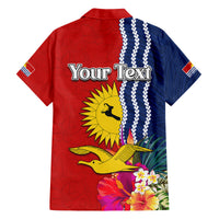 Personalised Kiribati Independence Day Family Matching Summer Maxi Dress and Hawaiian Shirt Kiribati Map With Flag Color LT03 - Polynesian Pride