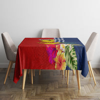 Personalised Kiribati Independence Day Tablecloth Kiribati Map With Flag Color