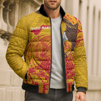Personalized American Samoa Fautasi Race Bomber Puffer Jacket Aeto Pago Pago with Eagle Samoan Tribal Patterns LT03 - Polynesian Pride