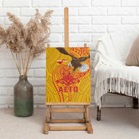 American Samoa Fautasi Race Canvas Wall Art Aeto Pago Pago with Eagle Samoan Tribal Patterns