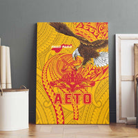 American Samoa Fautasi Race Canvas Wall Art Aeto Pago Pago with Eagle Samoan Tribal Patterns