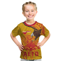 Personalized American Samoa Fautasi Race Kid T Shirt Aeto Pago Pago with Eagle Samoan Tribal Patterns