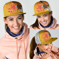 American Samoa Fautasi Race Mesh Trucker Cap Aeto Pago Pago with Eagle Samoan Tribal Patterns