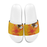 American Samoa Fautasi Race Slide Sandals Aeto Pago Pago with Eagle Samoan Tribal Patterns