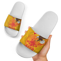 American Samoa Fautasi Race Slide Sandals Aeto Pago Pago with Eagle Samoan Tribal Patterns