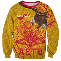 Personalized American Samoa Fautasi Race Sweatshirt Aeto Pago Pago with Eagle Samoan Tribal Patterns