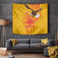 American Samoa Fautasi Race Tapestry Aeto Pago Pago with Eagle Samoan Tribal Patterns