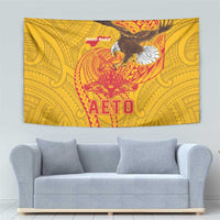 American Samoa Fautasi Race Tapestry Aeto Pago Pago with Eagle Samoan Tribal Patterns