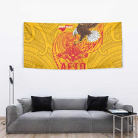 American Samoa Fautasi Race Tapestry Aeto Pago Pago with Eagle Samoan Tribal Patterns